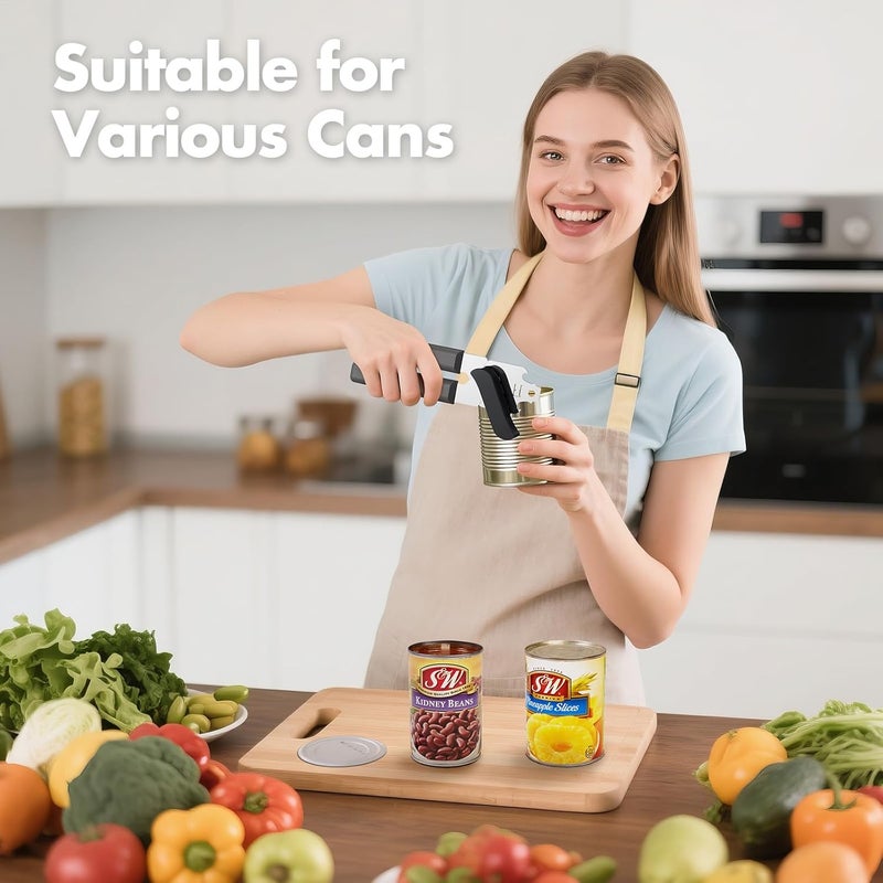 COKORA Can Opener Manual, Can Openers Hand Held with Comfort Anti-Slip Handles, Heavy Duty Stainless Steel Can Opener Smooth Edge and Bottle Openers, Easy Turn Can Openers for Seniors, Kitchen, Gray - Image 5